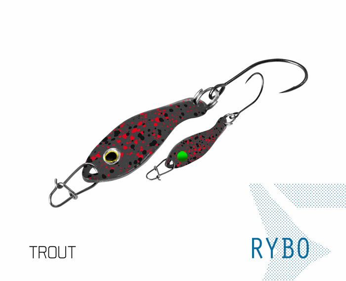 Lingurita oscilanta Delphin RYBO 0.5g SNOW Hook #8 Snap 00