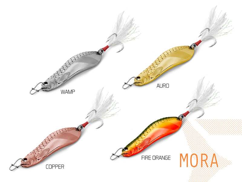 Lingurita oscilanta Delphin MORA 30g FIRE ORANGE hook #4