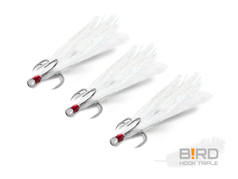 Delphin B!RD Hook TRIPLE / 3buc pene albe #8