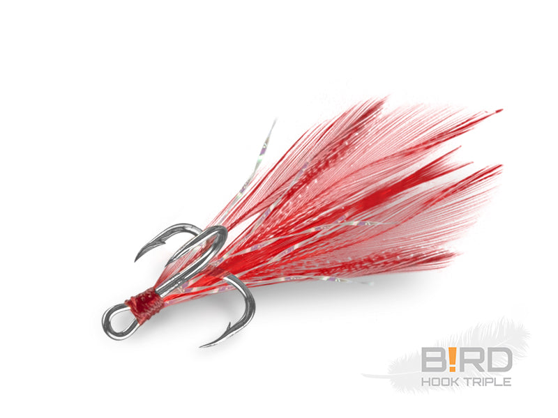 Delphin B!RD Hook TRIPLE / 3buc pene roșii #8