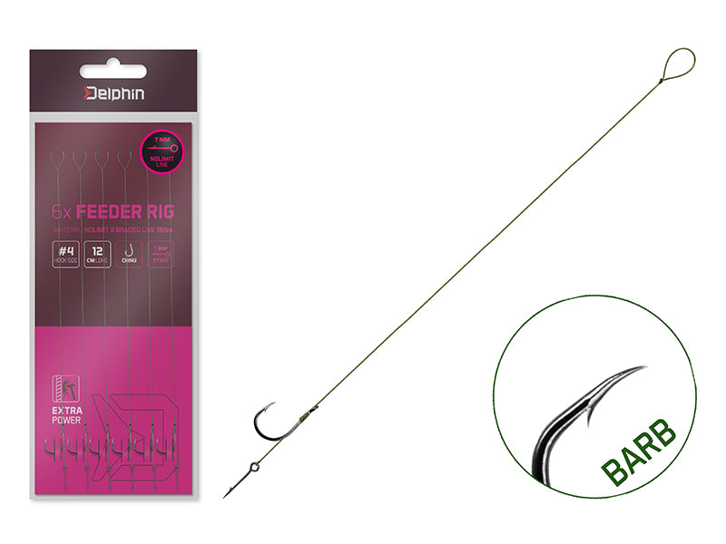 Montură Delphin NOLIMIT Sting / 6buc 12cm / 15lbs / BARB #6 / Sting7mm