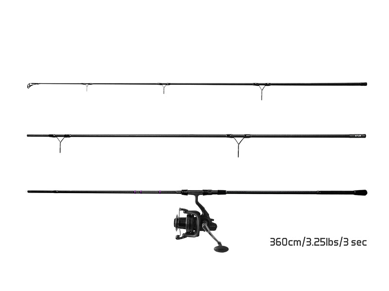Set pentru pescuitul la crap Delphin CORSAR 360cm/3 diel + 8T