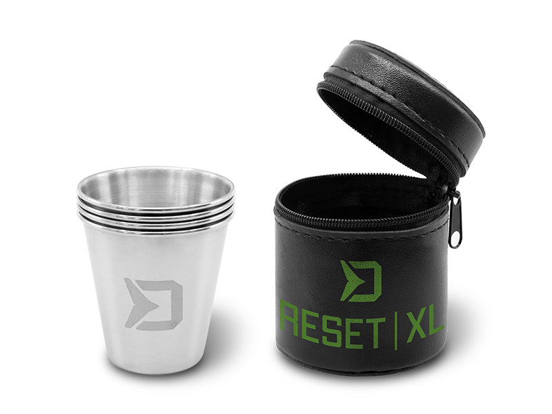 Set de shot-uri din oțel inoxidabil Delphin RESET XL 4v1