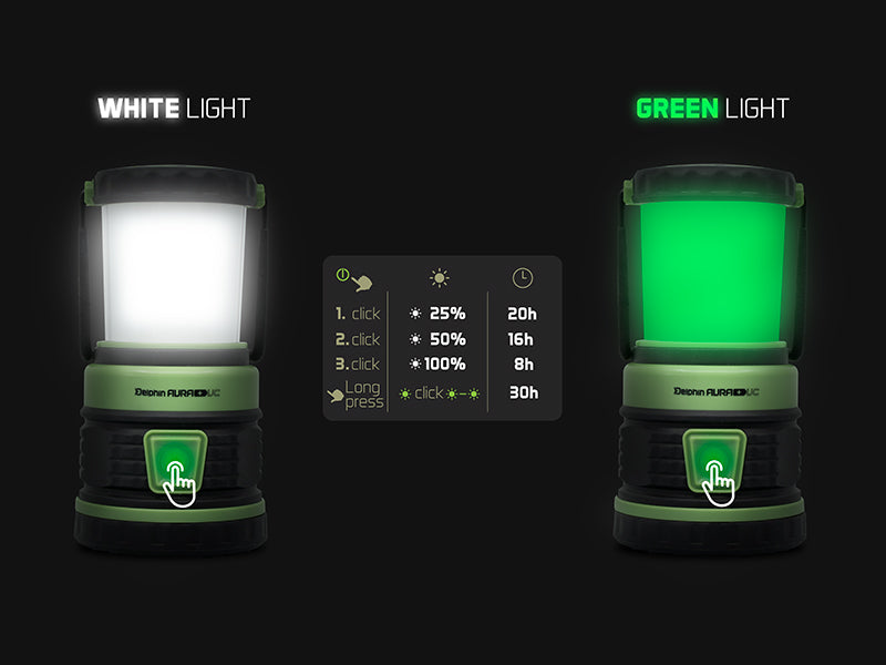 Lanternă de camping Delphin AURA+ UC 8,5W 5400mAh