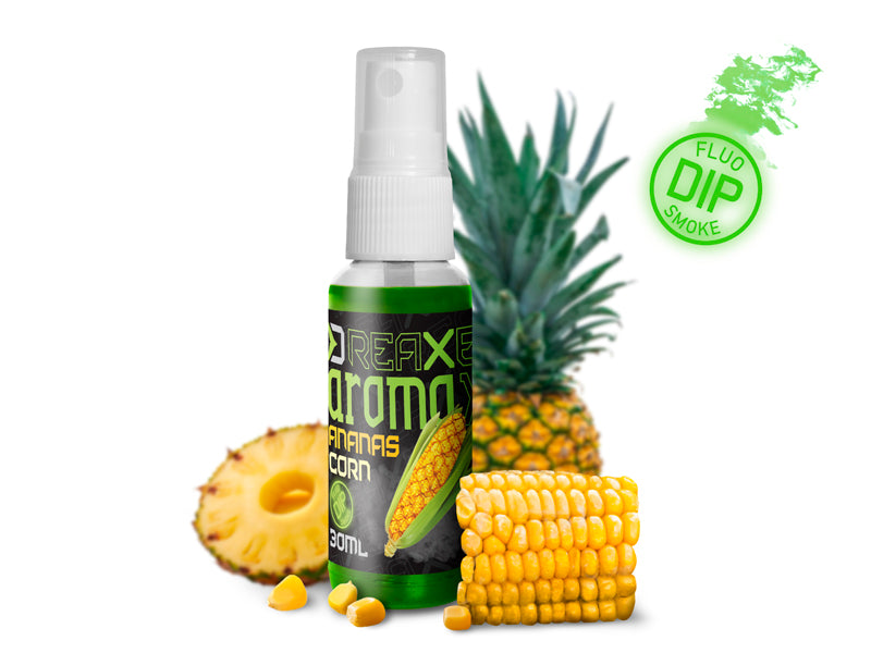 Dip spray Delphin AromaX/30 ml Porumb-Ananas/fluo verde