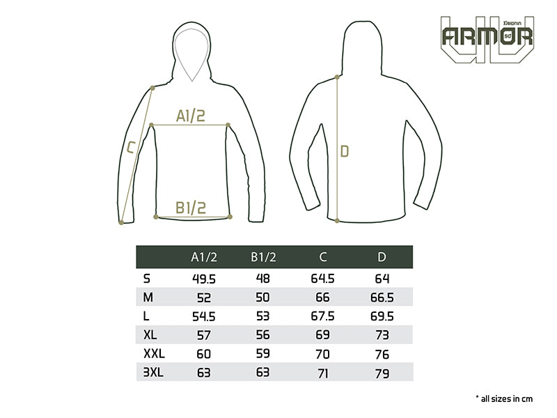 Hanorac cu glugă Delphin UV ARMOR 50+ Olive (S)
