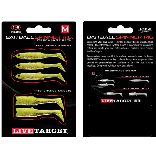 REZERVA BAITBALL SPINNER RIG LARGE 857 LIME CHART/SILVER