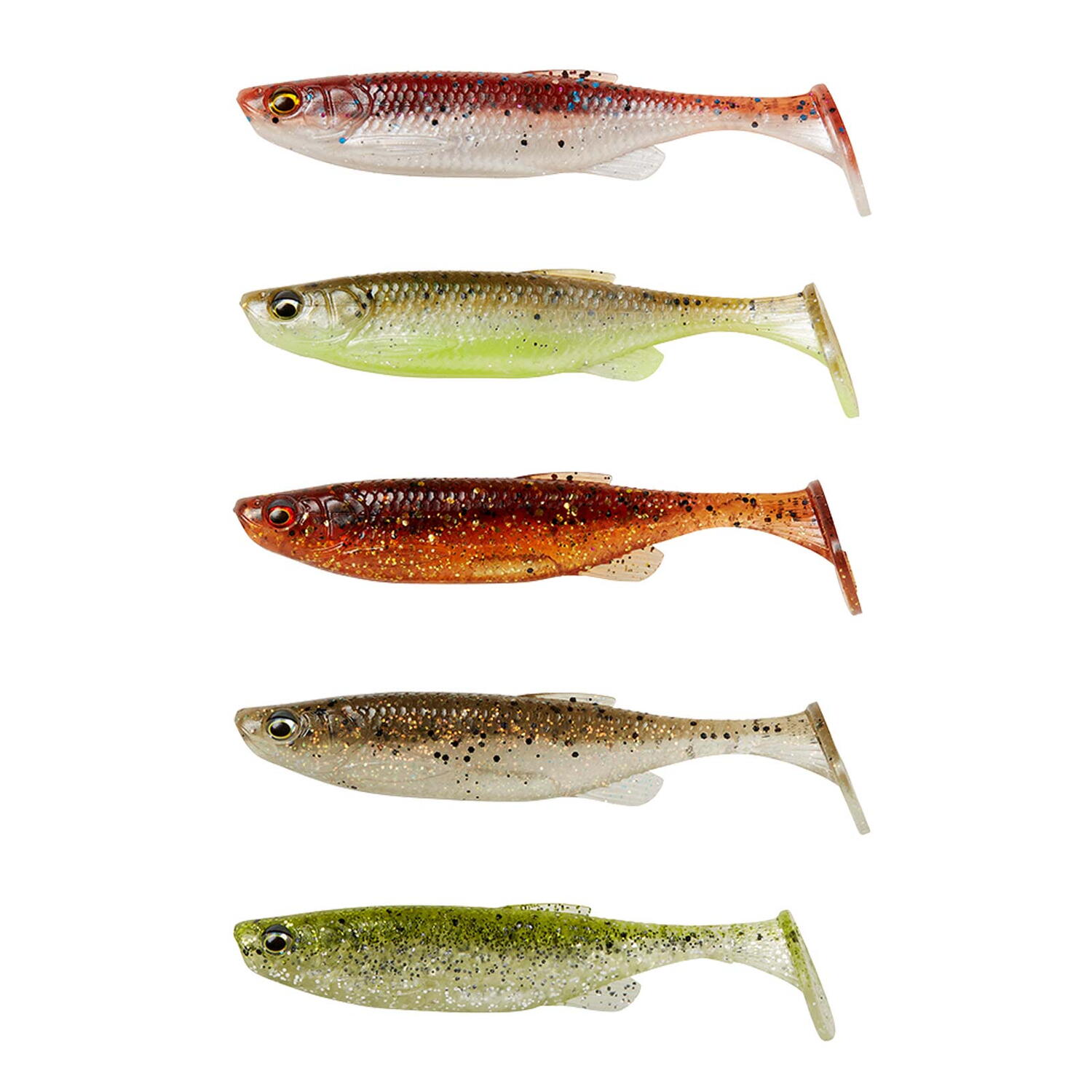 SHAD FAT MINNOW T-TAIL 13CM/20G CLEARWATER MIX 5BUC/PL