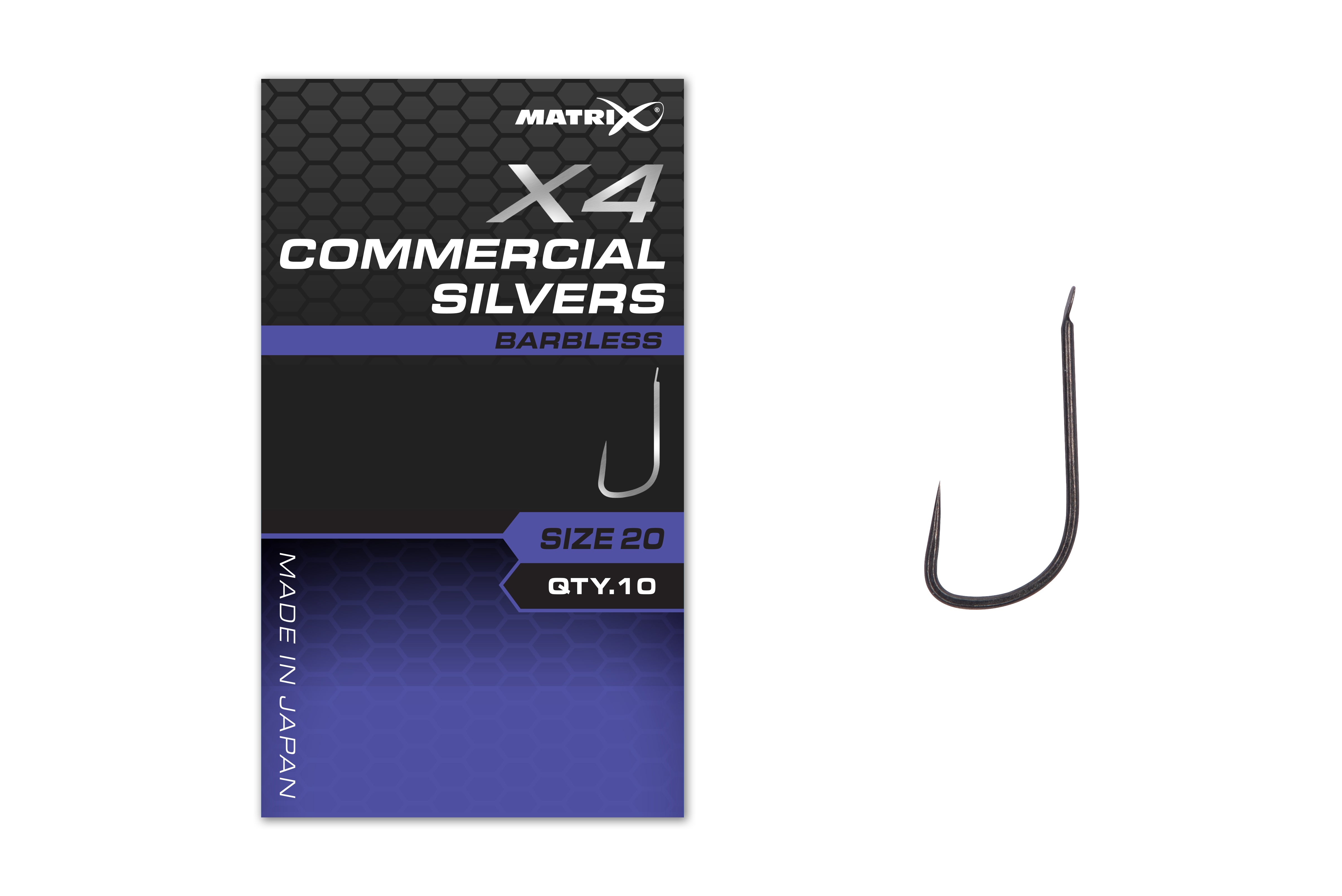 X4 Commercial Silvers Size 16 Barbless
