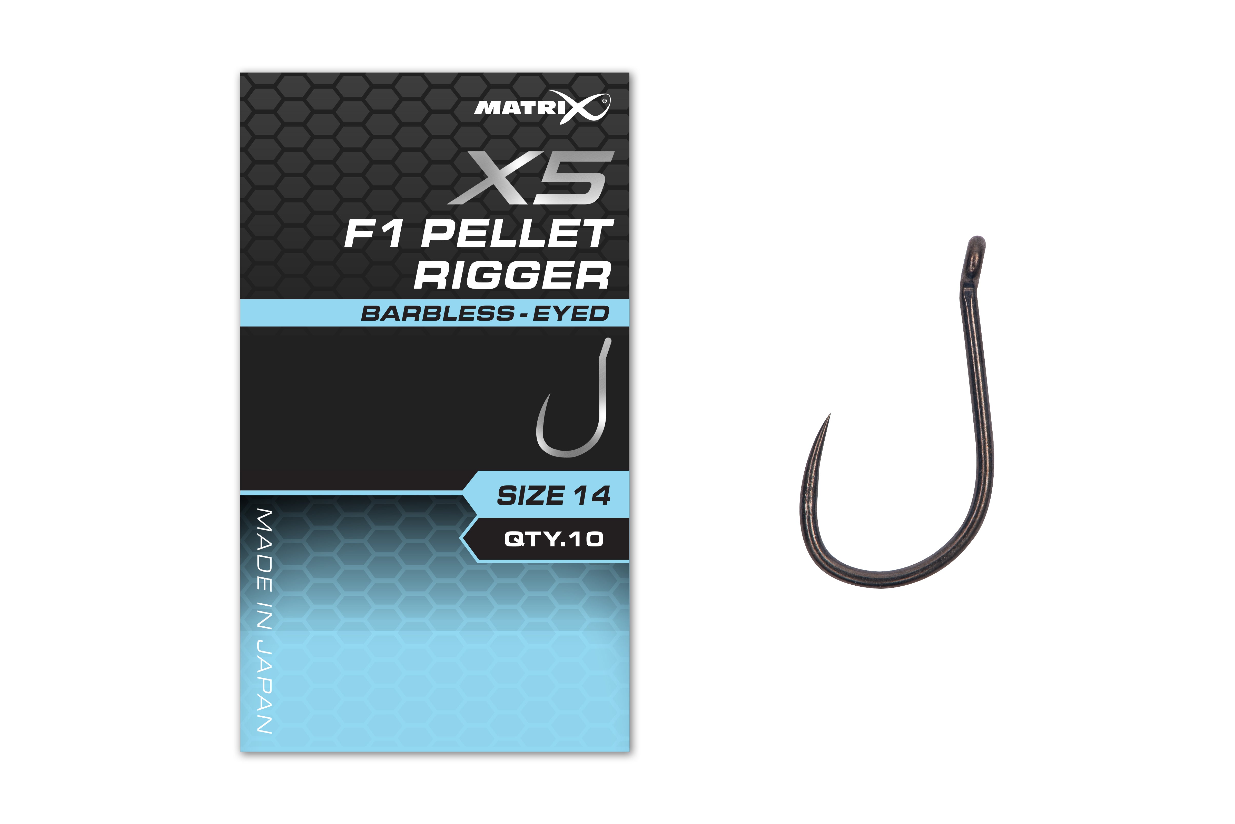 X5 F1 Pellet Rigger Size 12 Barbless Eyed