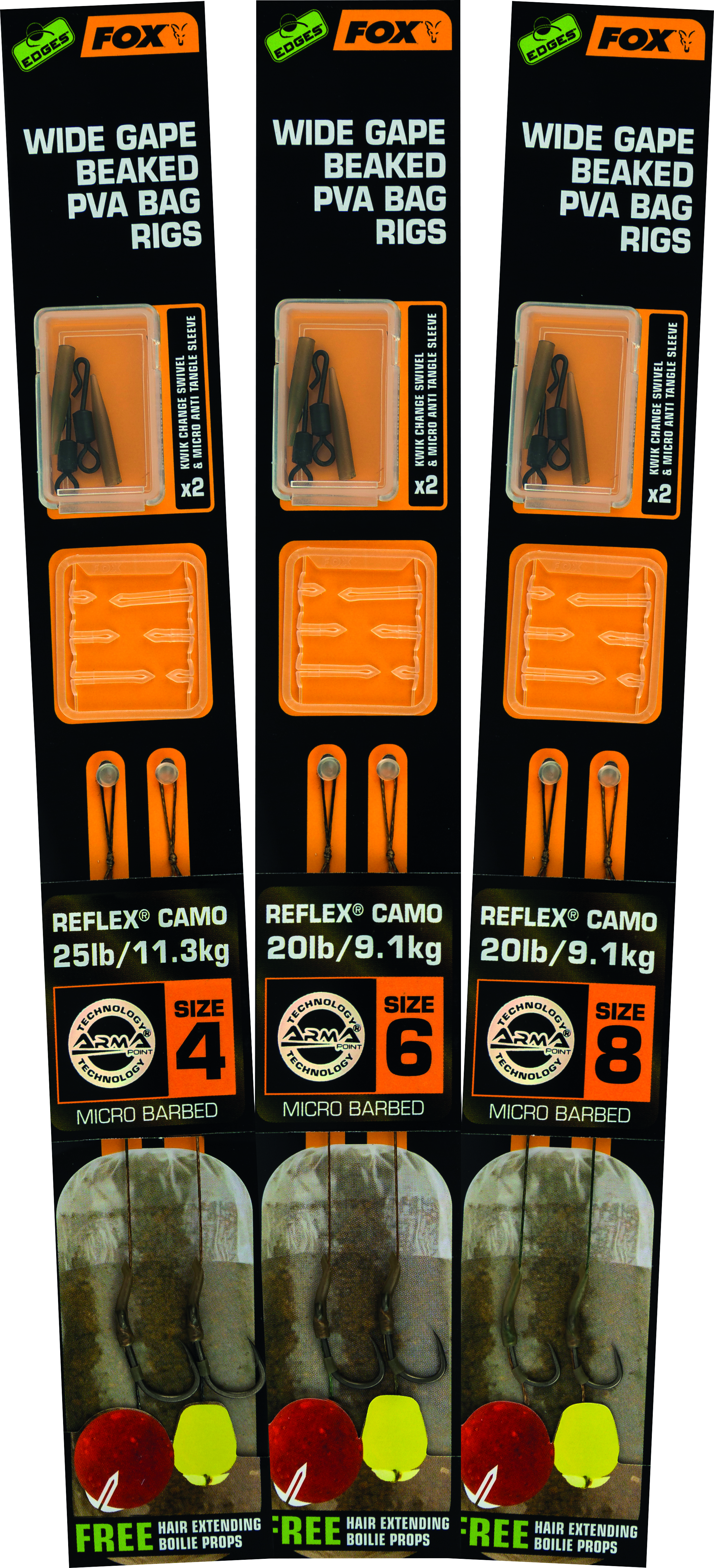 Edges Wide Gape Beaked PVA Ready Rigs 25lb 4