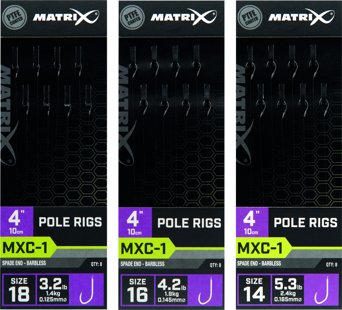 MXC-1 Size 16 0.145mm 4 10cm Barbless Pole Rig