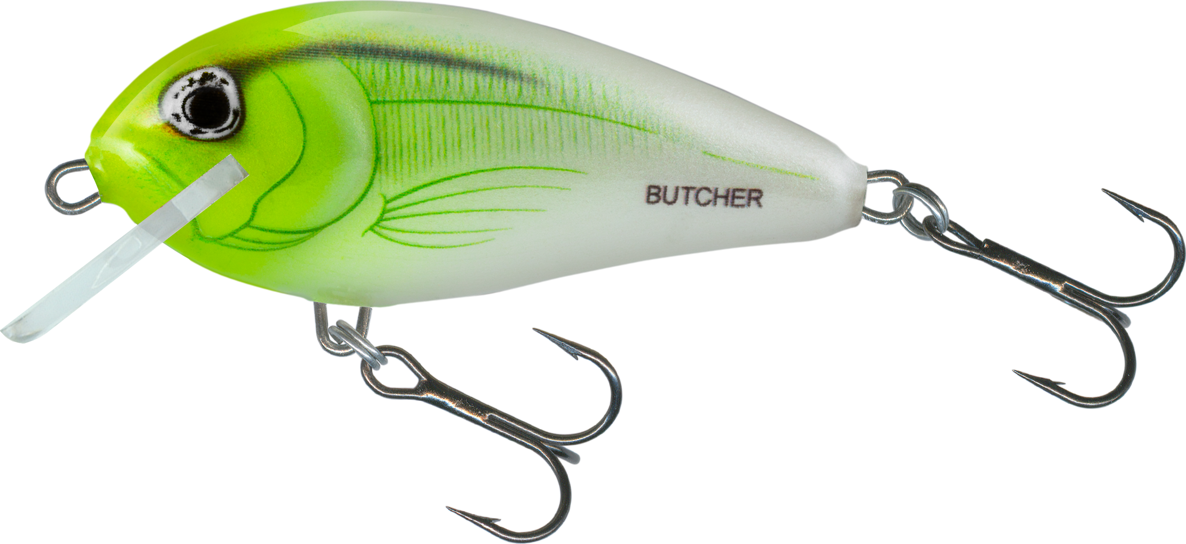 Butcher Sinking 5cm WHITE FLASH YELLOW