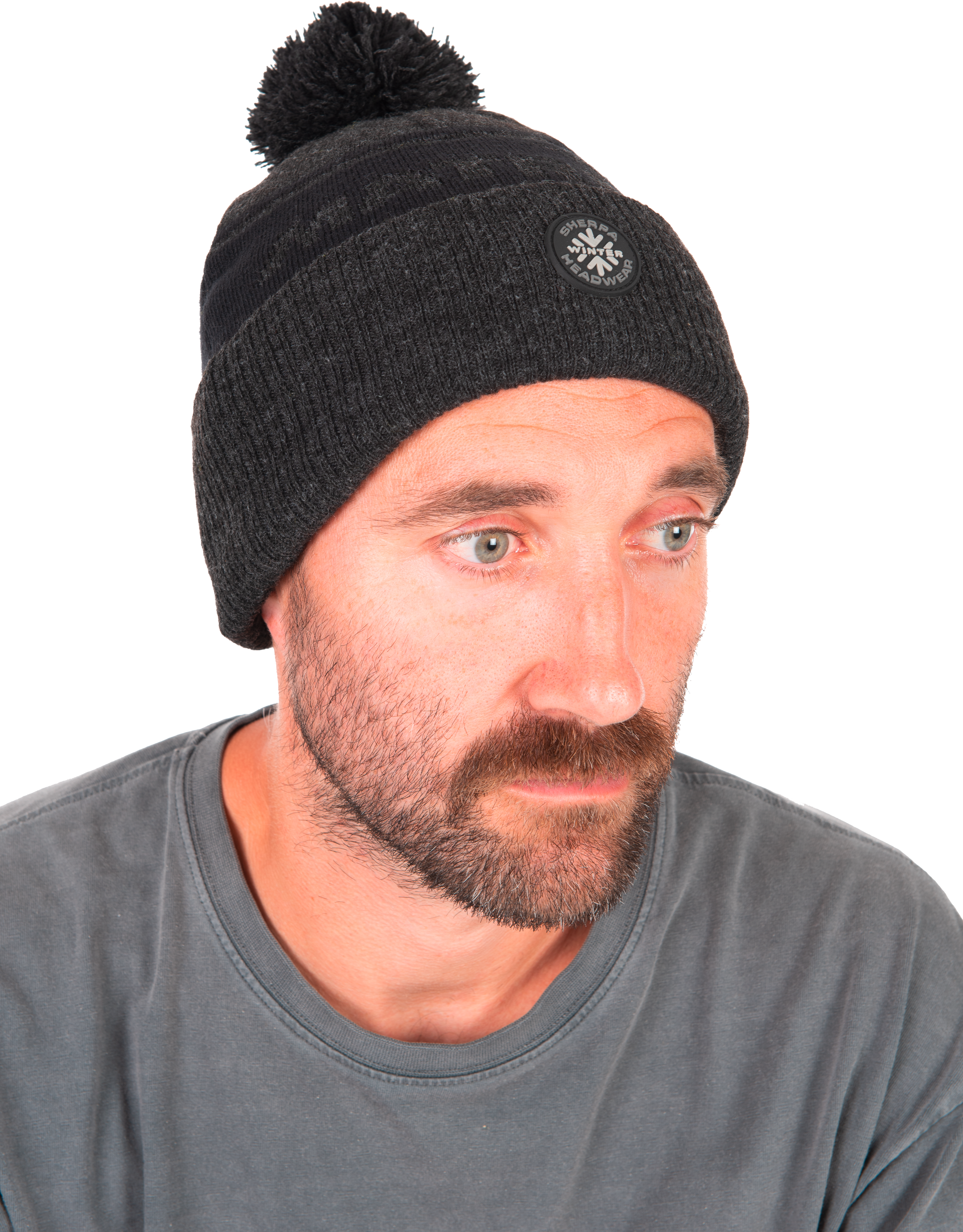 Grey Sherpa Bobble Hat