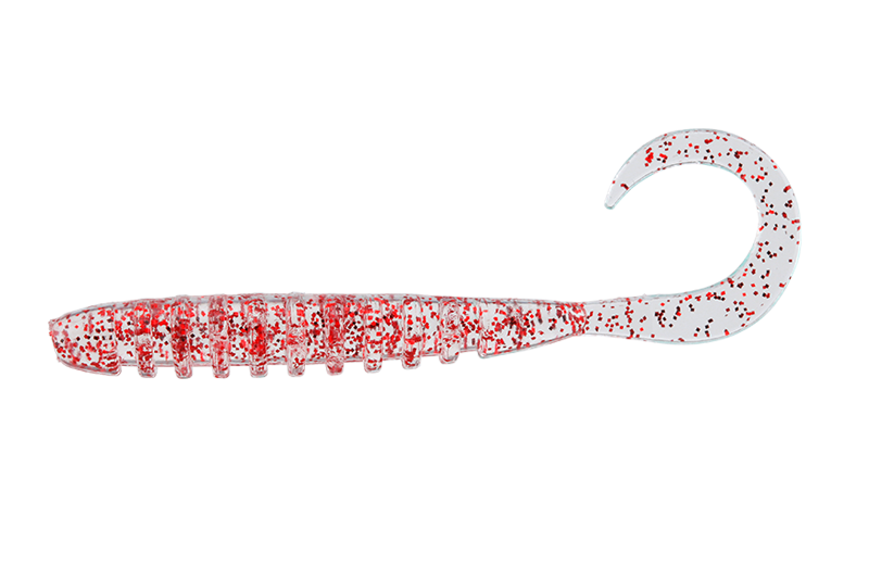 VIERME TIDE CURLY 2INCH CLEAR RED FLAKE 8BUC/PL
