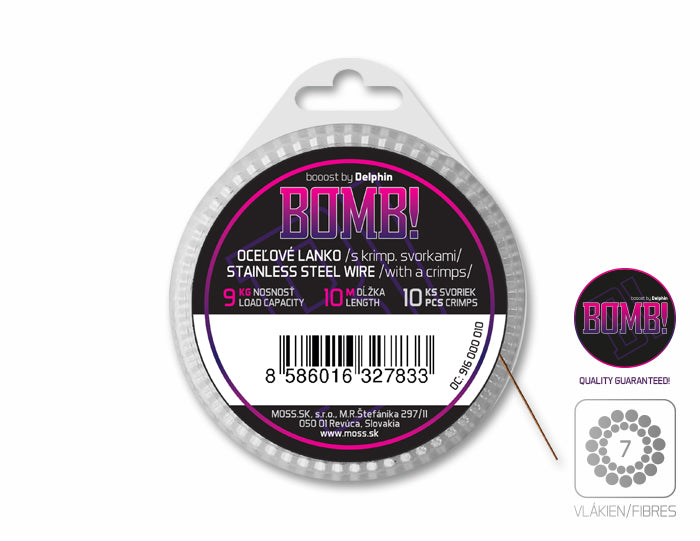 Strună din oțel BOMB! / 7 fibre 10m/14kg