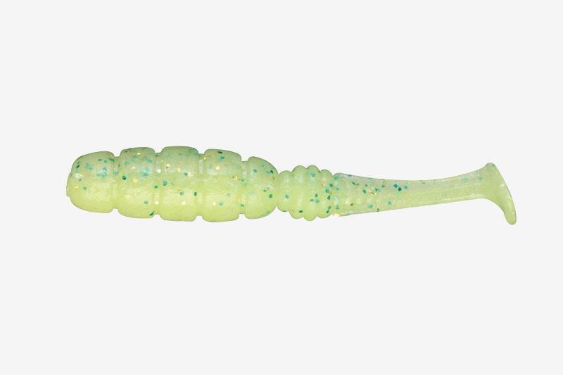VIERME GOODMEAL SHAD 2INCH HOT LIME/GLOW CHARTREUSE 7BUC/PL