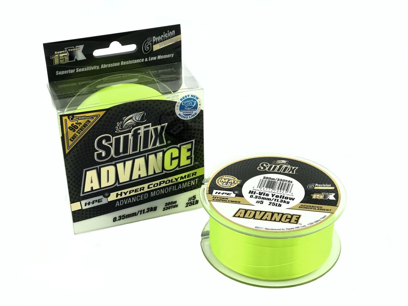 ADVANCE 300M WINDING 0.16MM 2.9KG 1 6LB HI VIS YELLOW