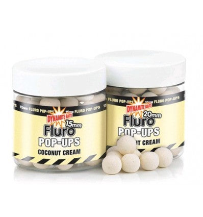 Coconut Cream Fluro Pop-ups 10mm + lichid atractant cutie