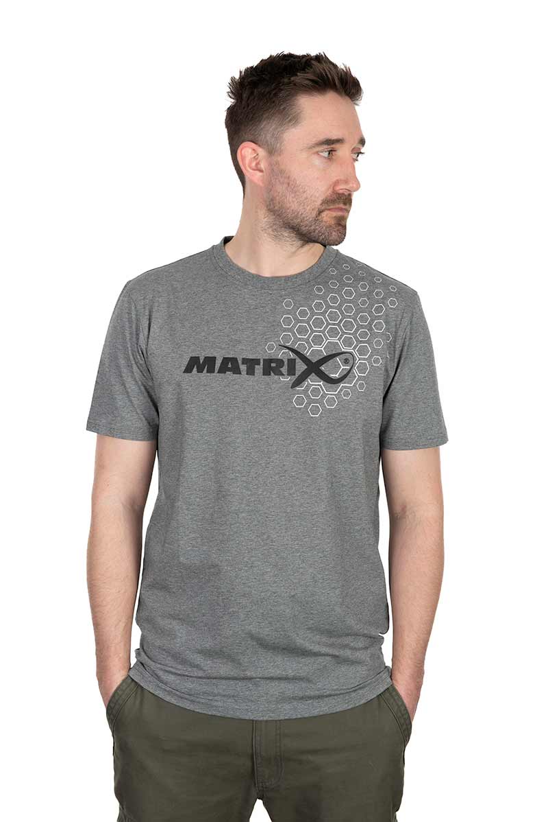 Matrix Hex Print T-Shirt (Grey Marl)