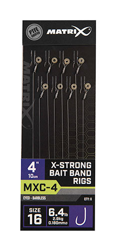 Matrix MXC-4 X-Strong Bait Band Rigs 10cm/4ins