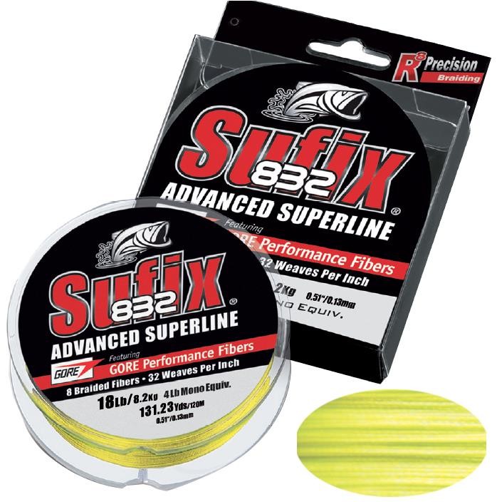 Sufix 832 120M 0.15MM/9.2KG/20LB/Hi Vis Yellow
