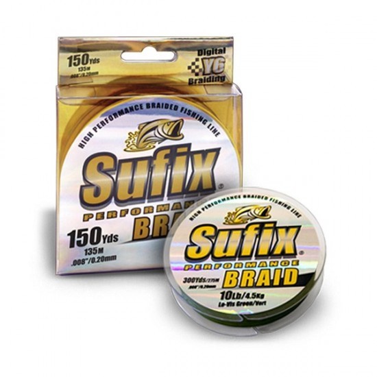 Sufix PERFORMANCE BRAID 0,12mm/4,5kg lo vis green 135m Sufix multifilament (6db/cs)