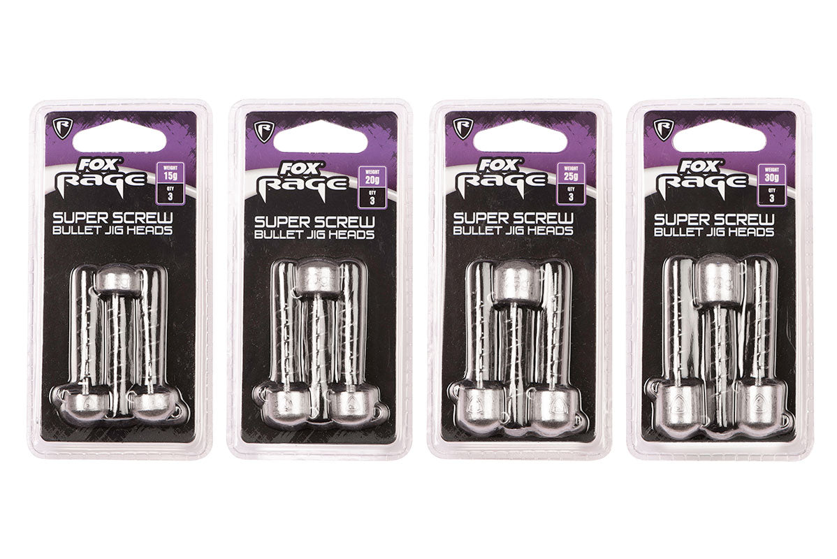 Fox Rage Super Screw Bullet Jig Heads