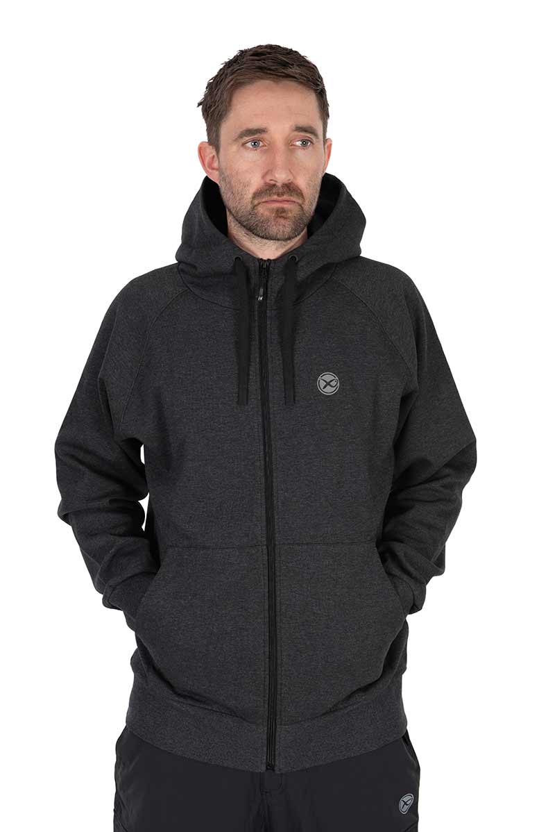 Matrix  Zipped Hoody – Charcoal Marl