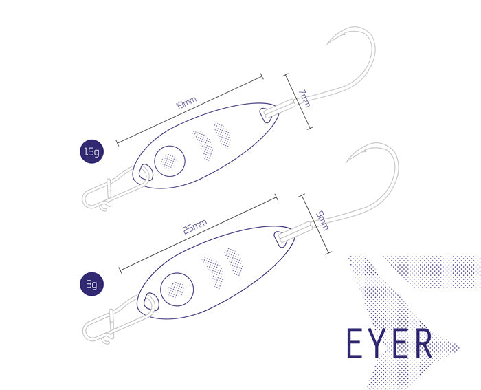 Lingurita oscilanta Delphin EYER 1.5g ZEBRA Hook #8