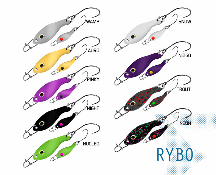 Lingurita oscilanta Delphin RYBO 0.5g TROUT Hook #8 Snap 00