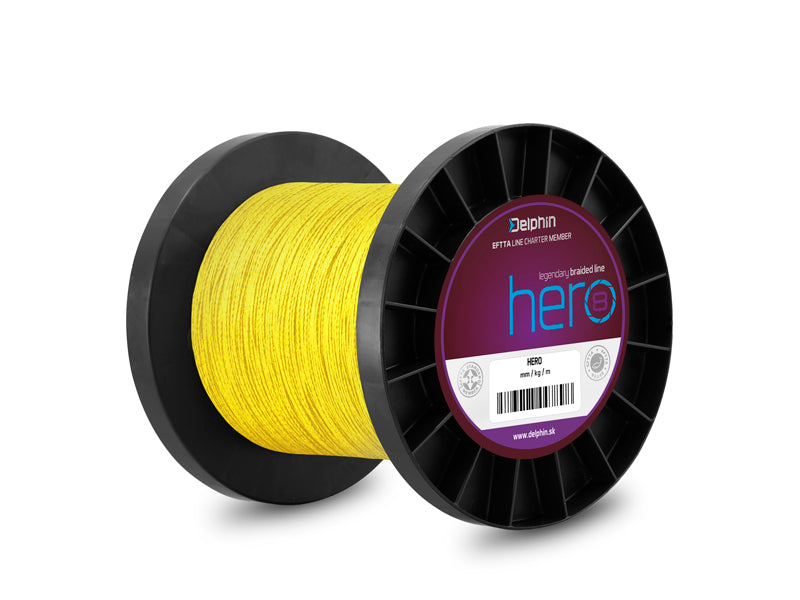 Delphin HERO 8 / galben fluo 0,12mm 8,2kg  1000m