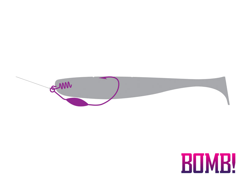 Cârlig offset lestat BOMB! HeavyShank / 5buc 5g-3/0