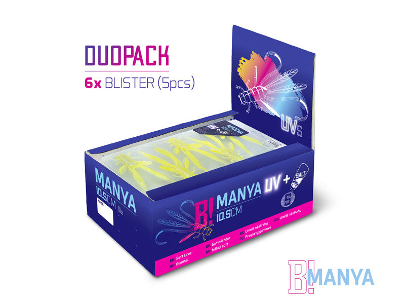 DuoPACK BOX Top mix Delphin MANYA UVs / 6x 5buc 10.5cm/Pearl + Candy + Firedot + Reactor + Brick