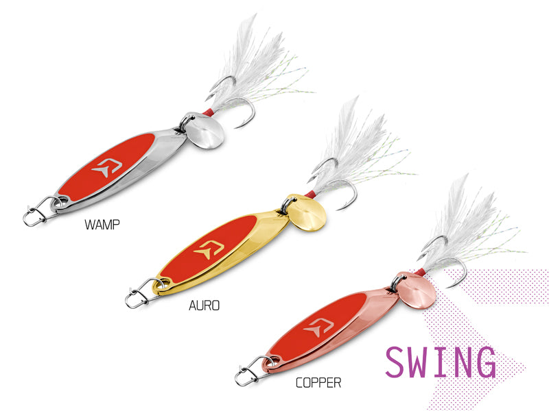 Lingura oscilantă Delphin SWING 15g AURO hook #6