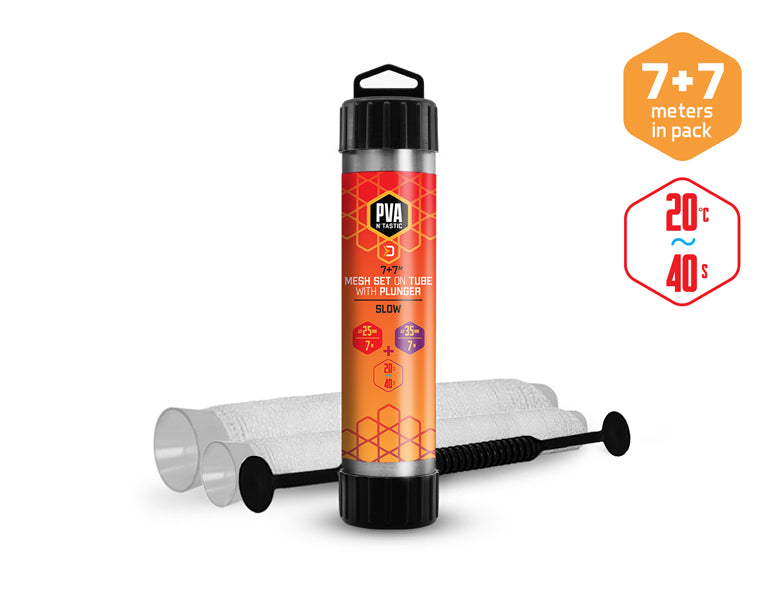 Delphin PVA n’tastic plasă cu TUB+TIJĂ  SET 2în1 / 7+7 m 25mm + 35mm / Topire lentă