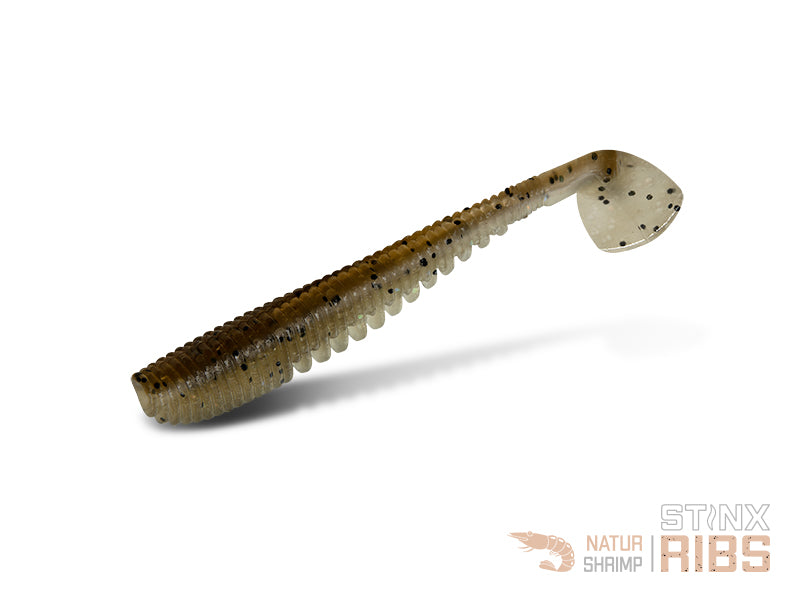 Nălucă Soft Delphin B! StinxRIBS Shrimp / 20 buc 5cm / NATUR