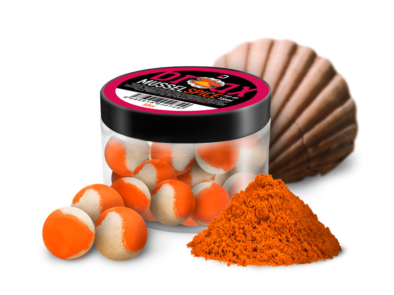 Momeală de cârlig Delphin BreaX POP 16mm/50g Scoică-Condimente
