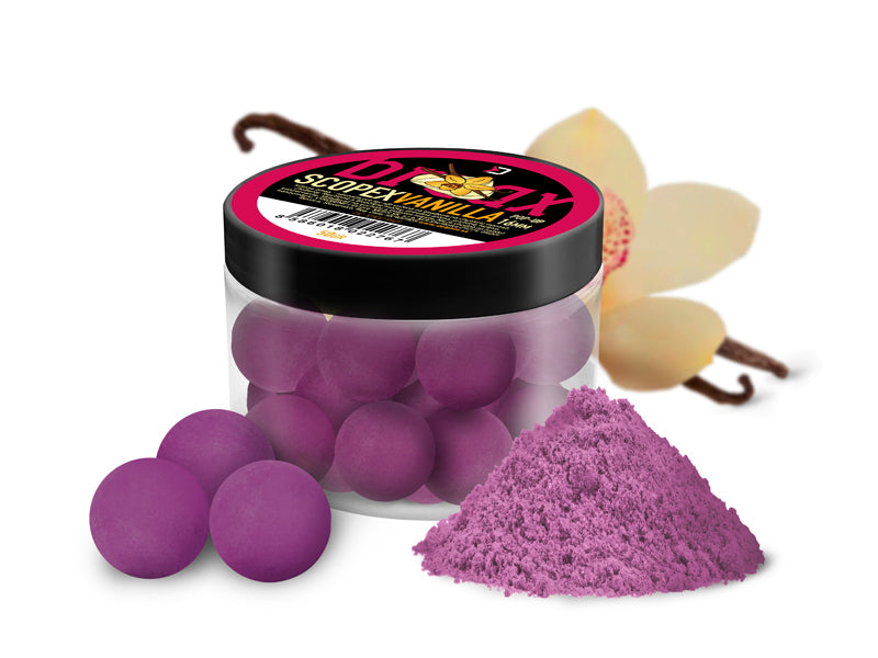 Momeală de cârlig Delphin BreaX POP 16mm/50g Scopex-vanilie
