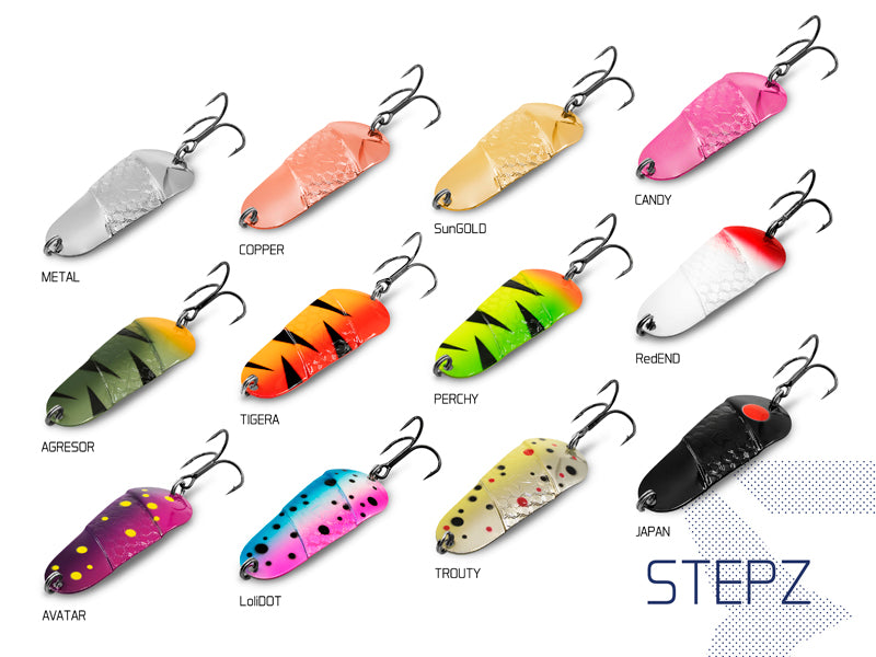 Lingură Delphin STEPZ StripSCALE 10g RedEND Hook #2