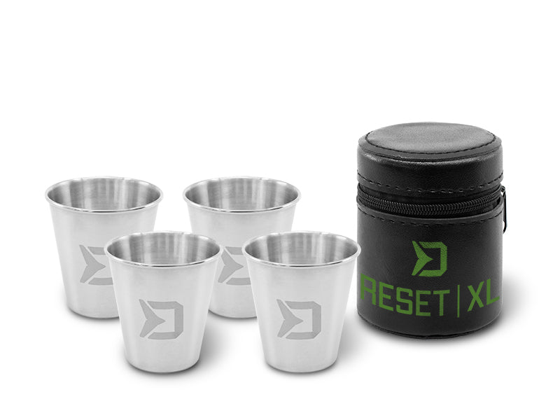 Set de shot-uri din oțel inoxidabil Delphin RESET XL 4v1