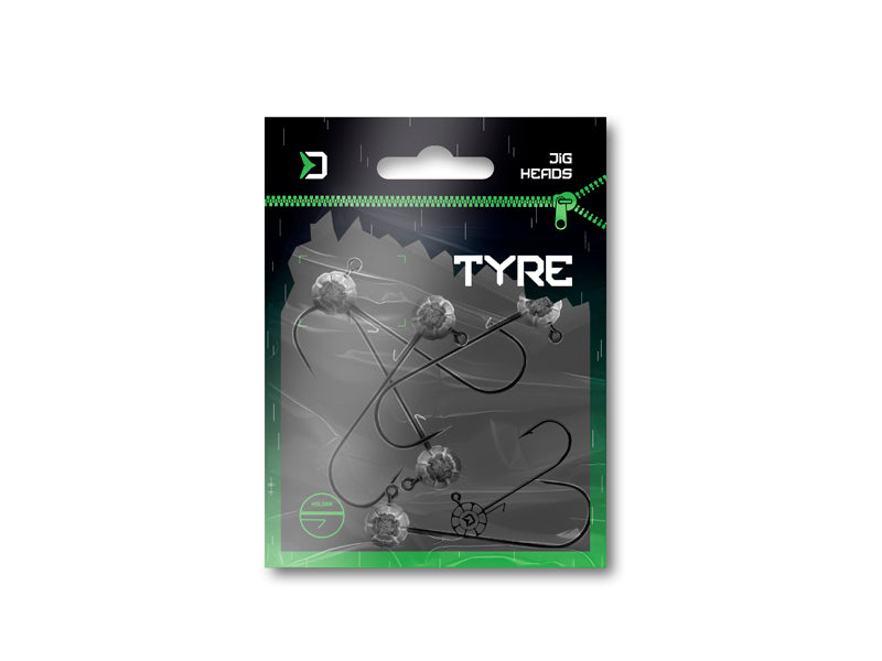 Jig rotund cu spin pentru năluci Delphin TYRE / 5 buc 5g-2/0