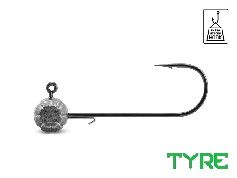 Jig rotund cu spin pentru năluci Delphin TYRE / 5 buc 15g-5/0