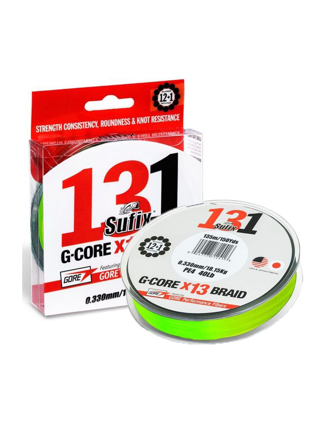 131 Braid 120M 0.128MM 6.80KG 15LB NEON CHARTREUSE