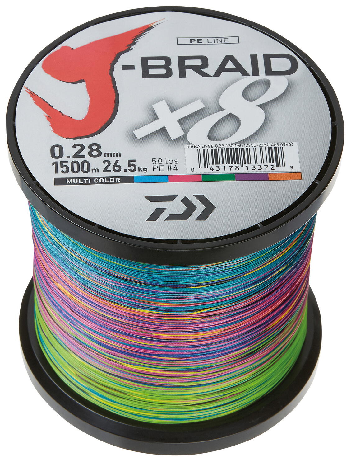 FIR J-BRAID X8 MULTICOLOR 028MM/26,5KG/1500M