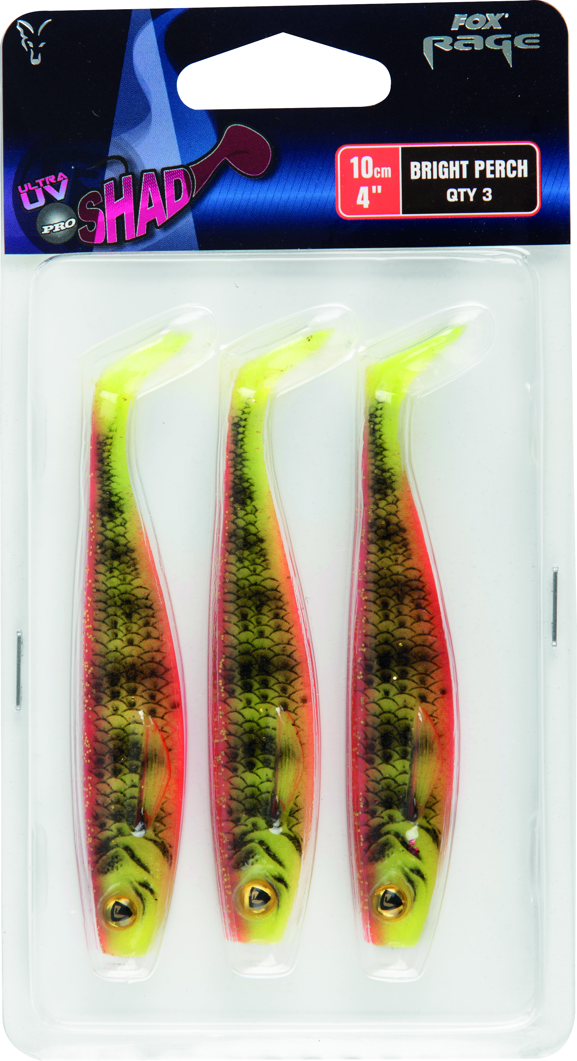 Pro Shad Packs 10cm 4in UV Bright Perch
