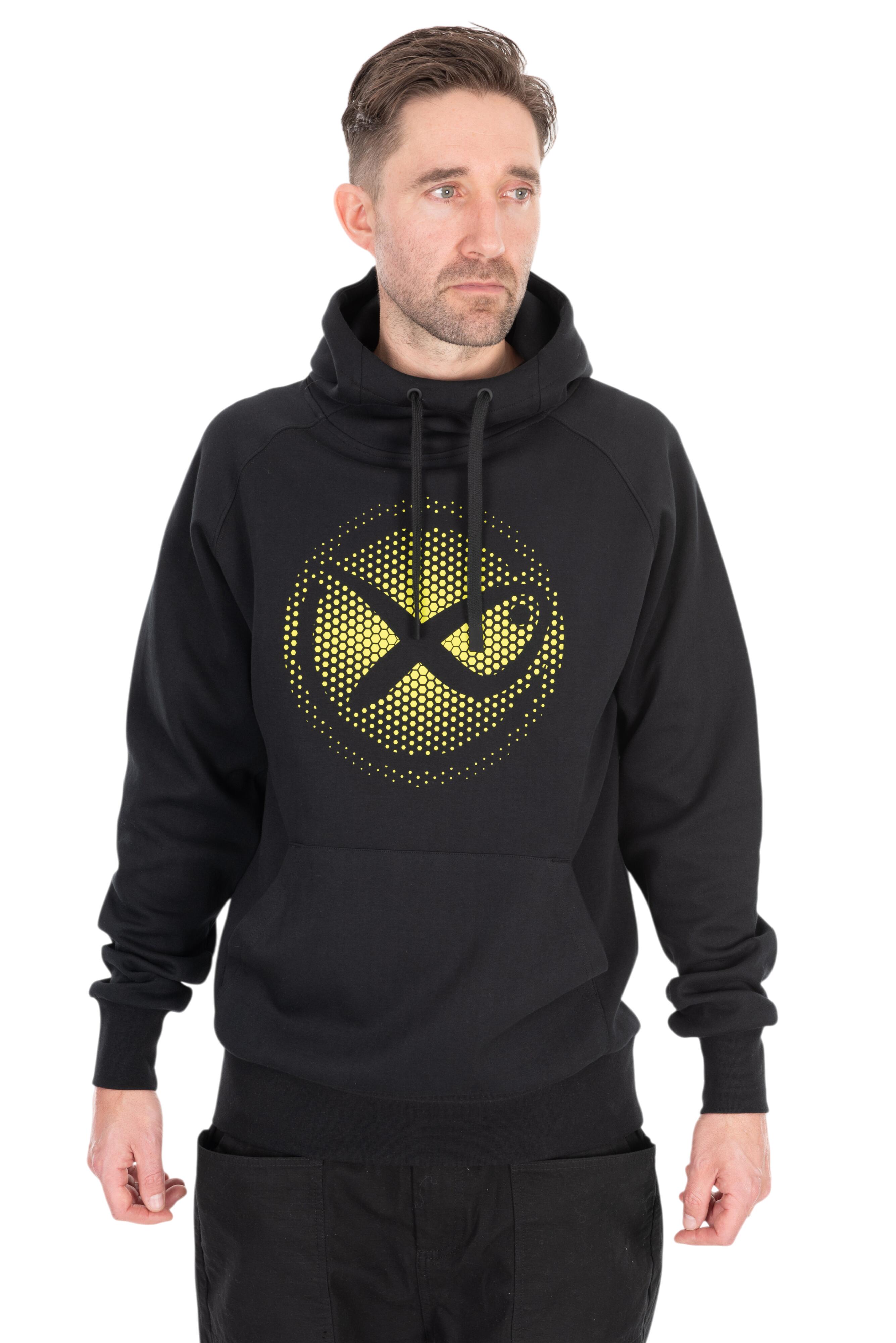 Large Fade Logo Hoody - Black/Lime L