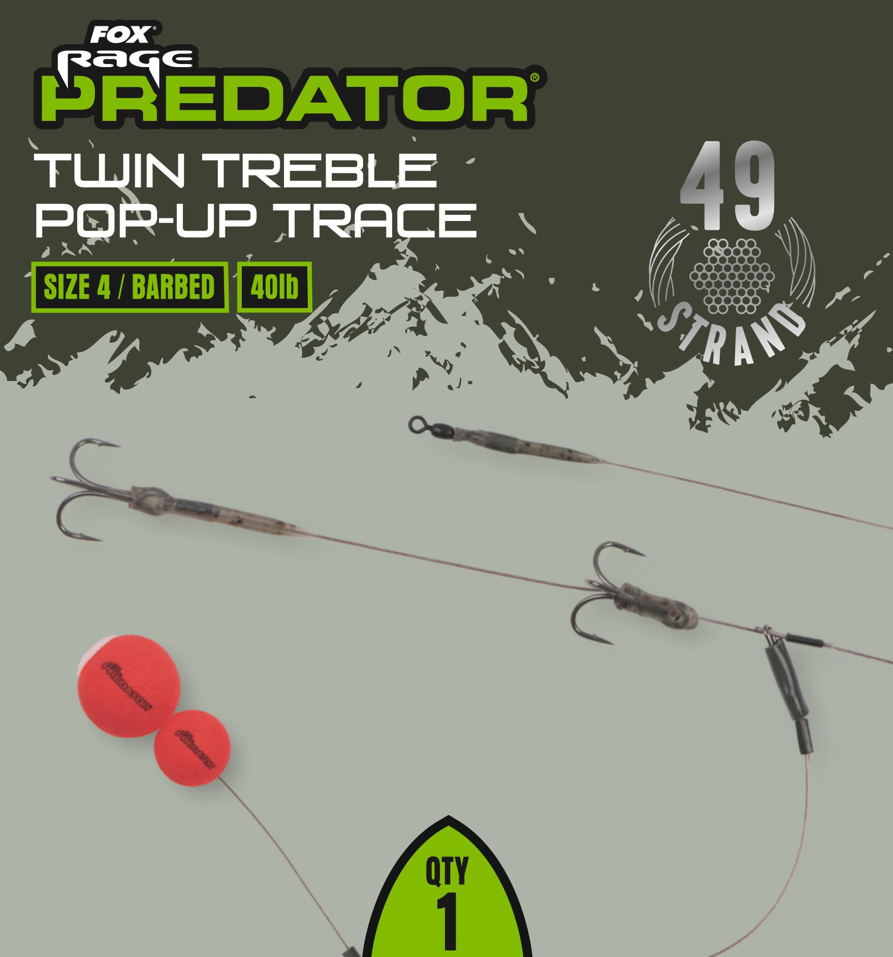 Twin Treble Pop-Up Trace Size 4 40lb 