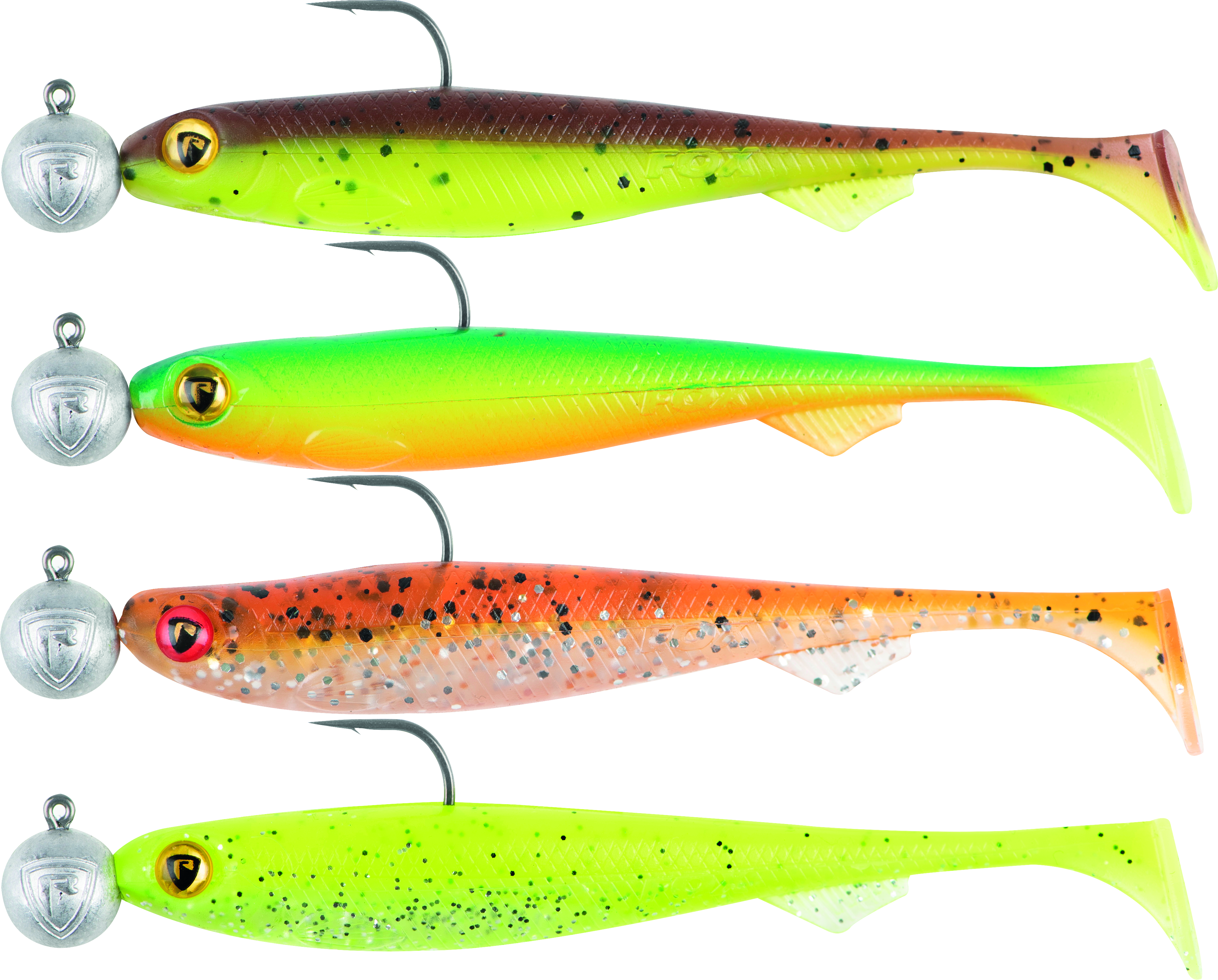 Slick Shad UV Mixed Colour Packs Loaded Head 2 7cm 4pcs 5g 1 0in 