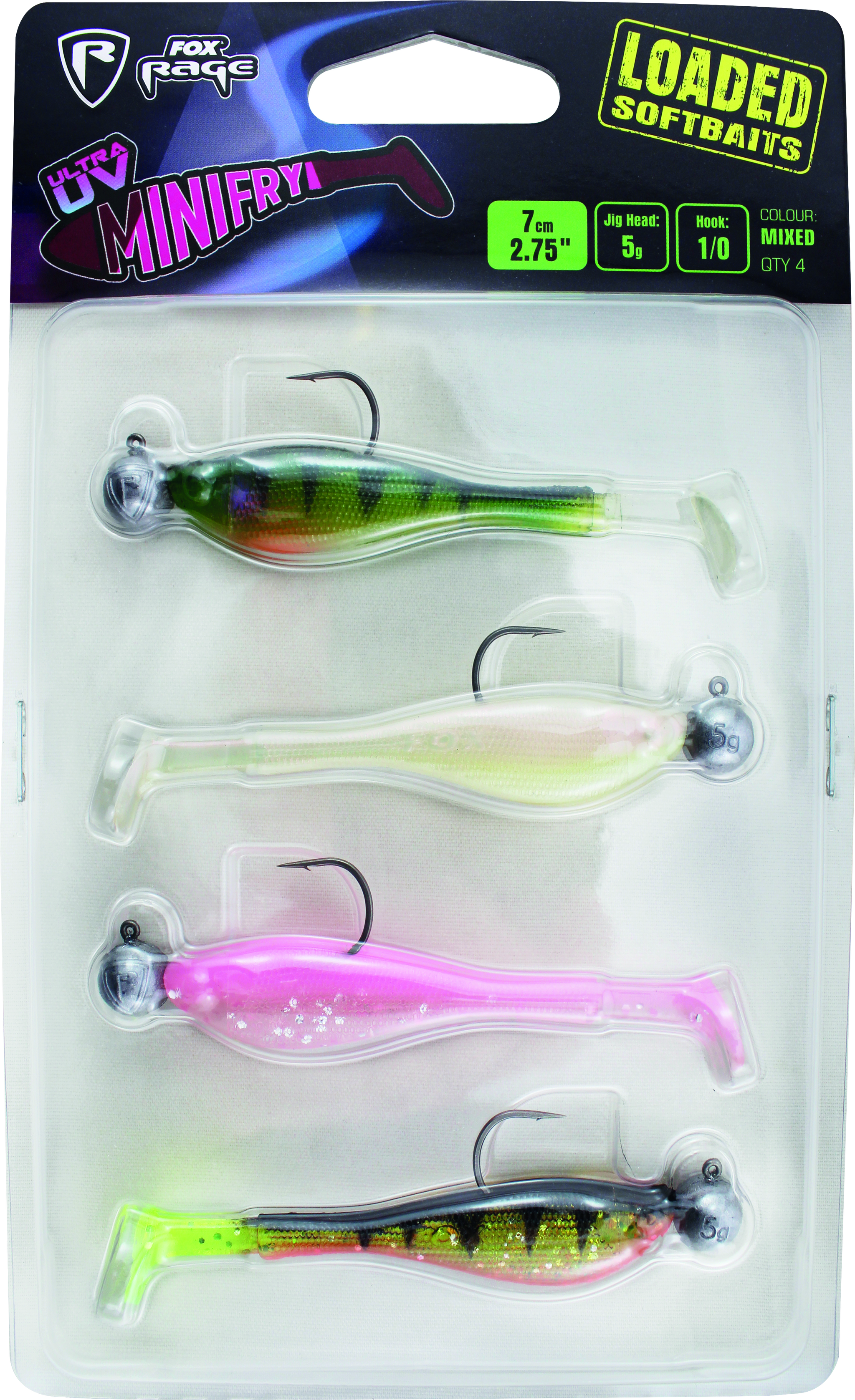 Mini Fry Loaded Mixed & UV Mixed Colours Packs 1 7cm 5g 1 0in 